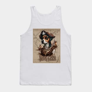 Hair of the dog, scotch whiskey; pirate; ship; map; alcohol; whiskey; dog Tank Top